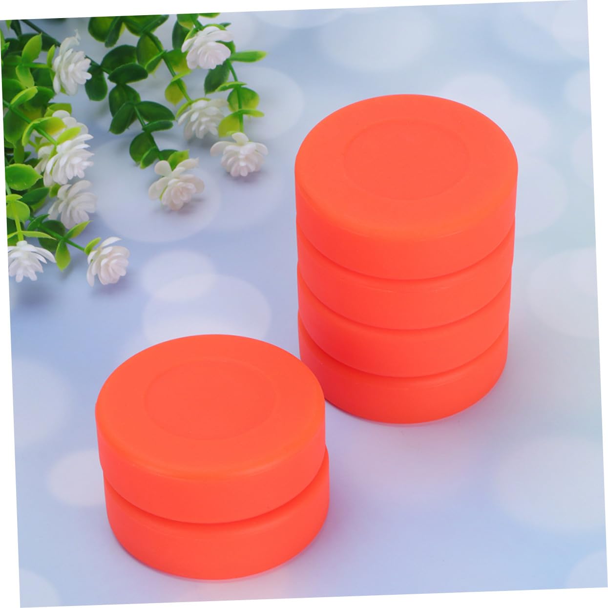 VICASKY Rondelles De Hockey sur Glace en Caoutchouc Orange à Dureté Réglable, Lot de 10 Palets Mats Standards pour Hockey sur Étang Et Patinoire, Accessoires Sportifs pour Adolescents Et Adultes