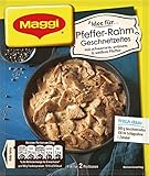 Herzhaftes Geschnetzeltes in cremiger Pfeffer-Rahmsauce, verfeinert mit schwarzem, grünem und weißem Pfeffer