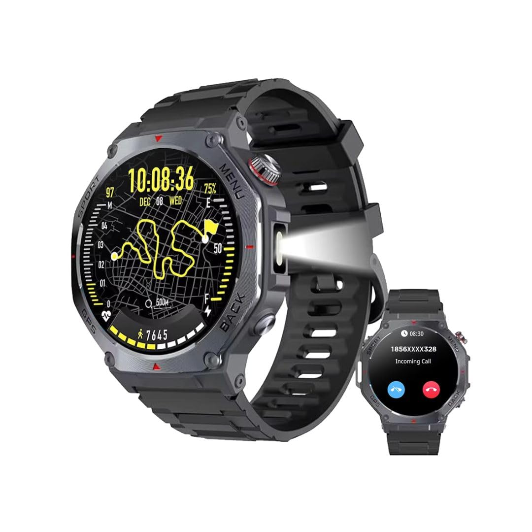 Smartwatch Deportivo Hombre 1,43” AMOLED con GPS Integrado guarda rutas | Reloj Inteligente con Llamadas Bluetooth, 100+ Modos Deportivos, Pulsómetro, Oxígeno en Sangre y Resistencia al Agua 3ATM