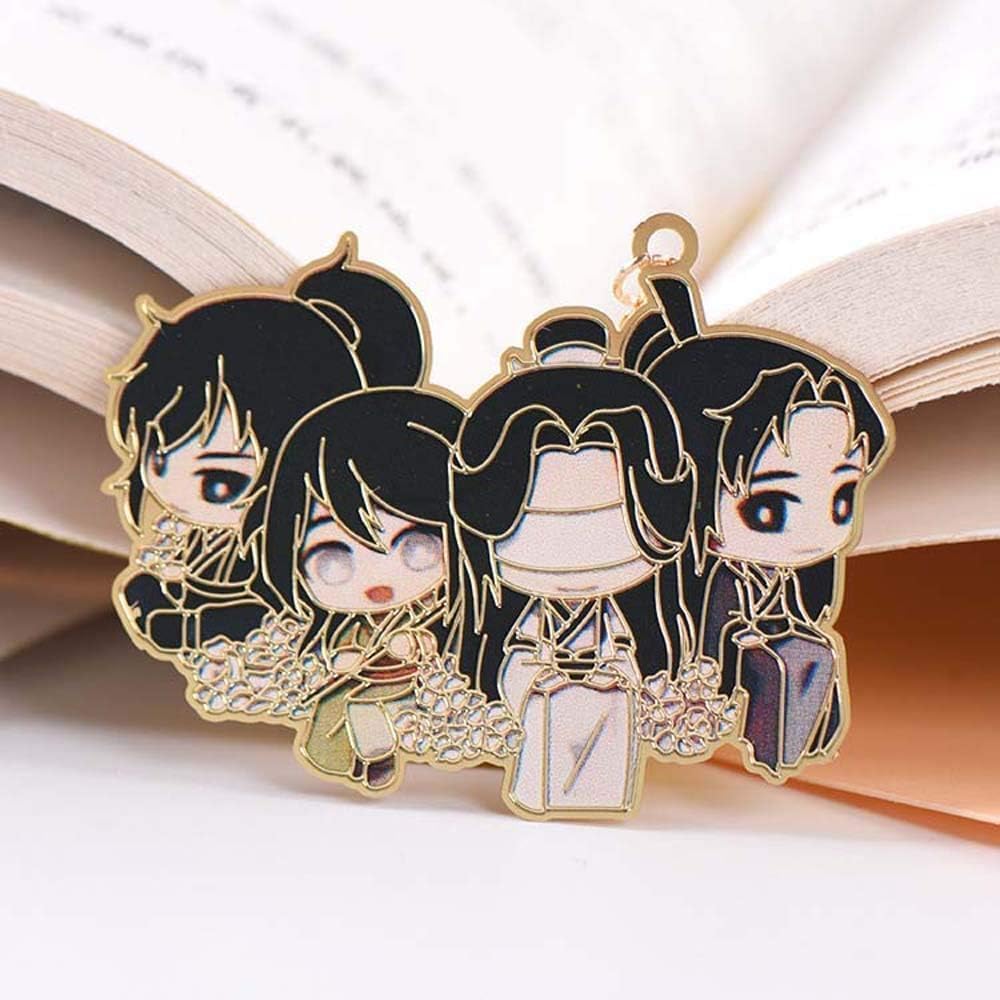 Mo Dao Zu Shi Bookmark, Metal LAN Wangji Wei Wuxian Pendant Book Markers, Wei Wuxian LAN Wangji Metal hollowing Bookmark - Image 3