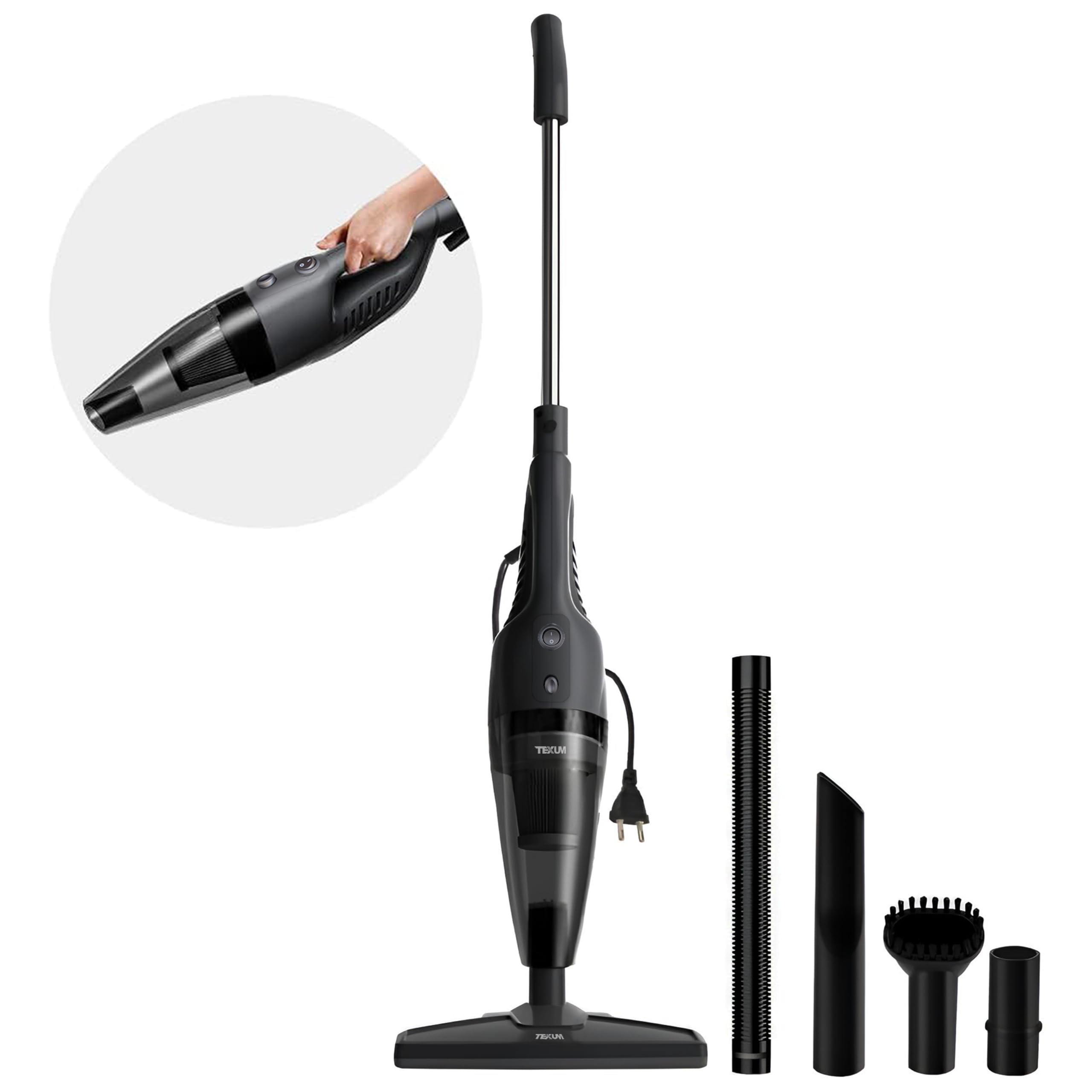 TEXUM TVC-5D 800 Watts Handheld Vacuum Cleaner,for Home Use,Dry Vacuuming,18 Kpa Suction Power,Lightweight,Durable Body,Small/Mini Size (Black),