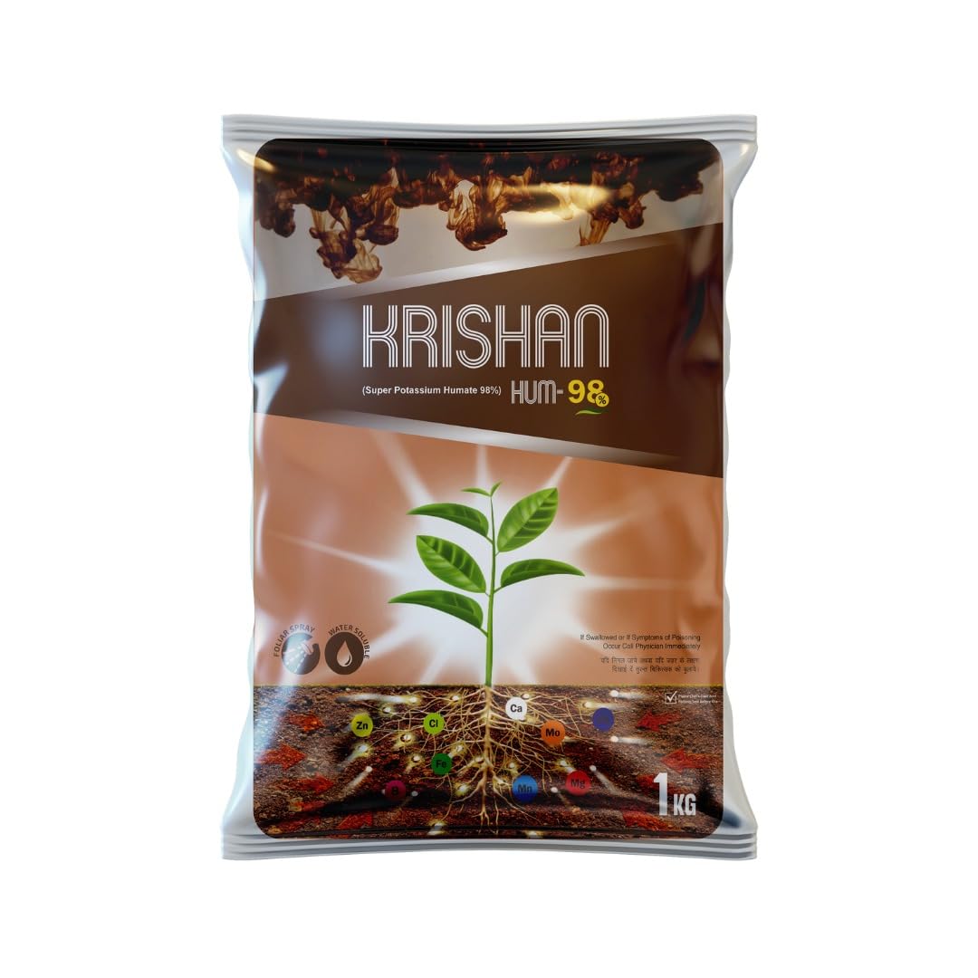 Krishan HUM-98 Humic Acid for Plant | Super Potassium Humate 98% | Humic Acid Soil Fertility Enhancer | Humic Acid For Improves Soil Structure & Eco-Friendly Soil Treatment - 500 Gram (B0DG8MXHKK) Amazon Price History, Amazon Price Tracker