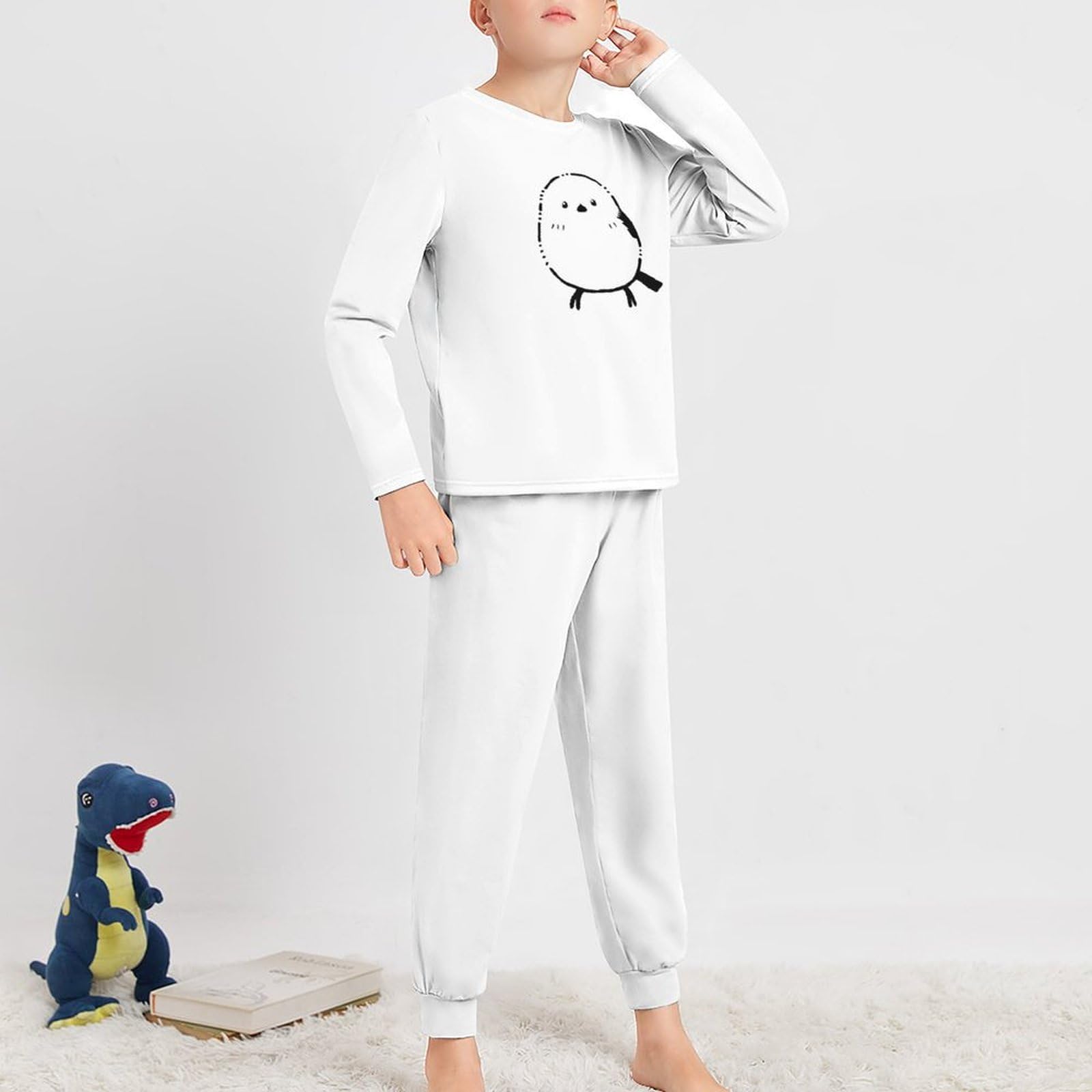 クレソンのホワイト 長袖パジャマセット Amazon.co.jp: シマエナガ 鳥柄 子供用 パジャマセット 子供服 長袖