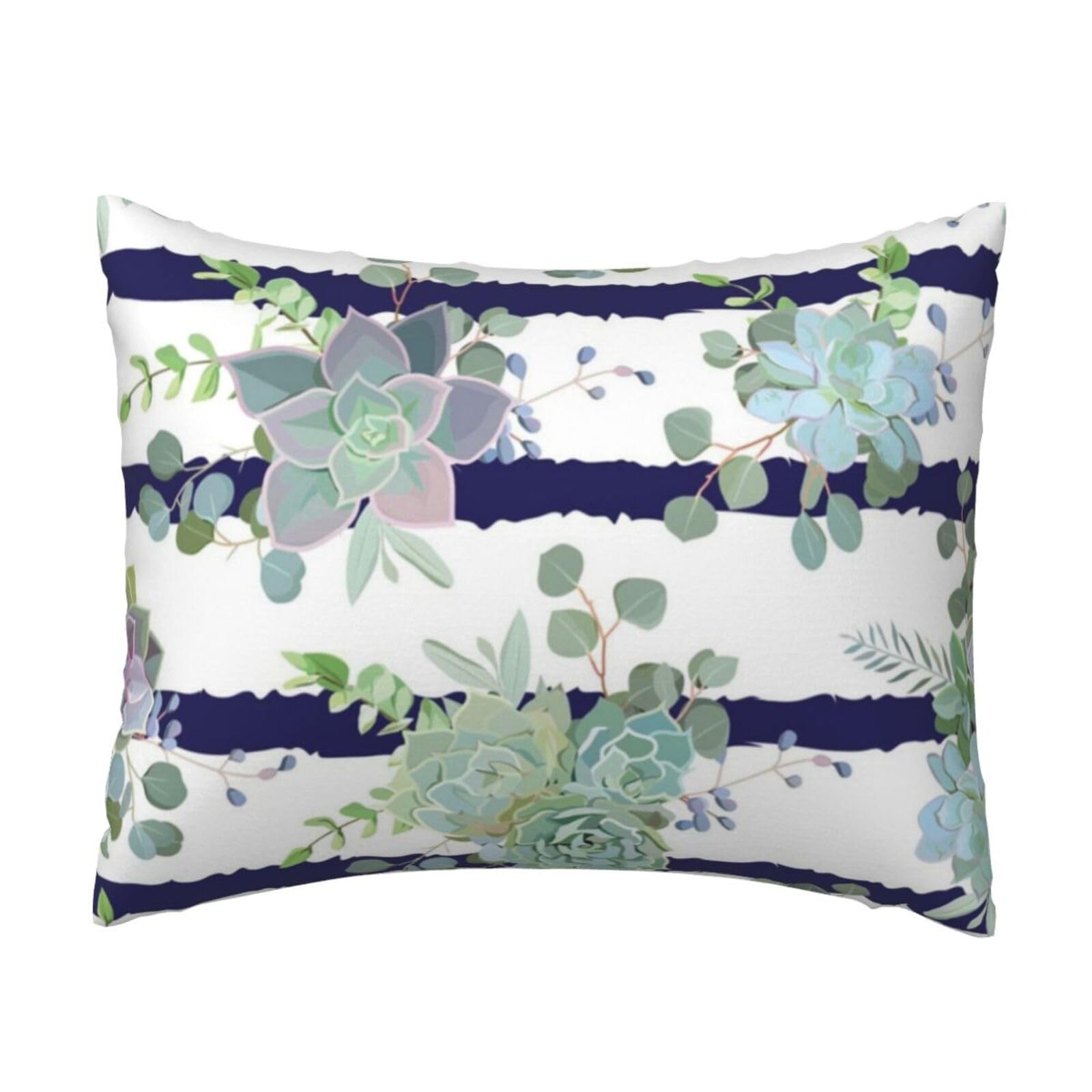GSGCSBYMLG Striped succulents printed Pillow Case 20x26in Cushion Cover