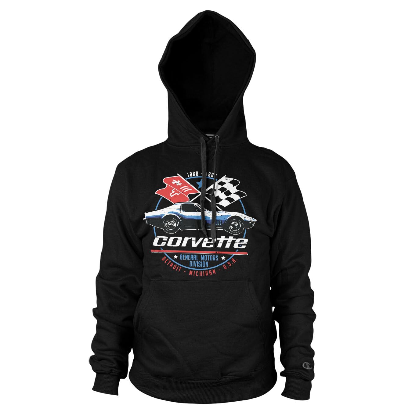 Chevrolet Officially Licensed Corvette C3 GM Division Hoodie (Black), Small