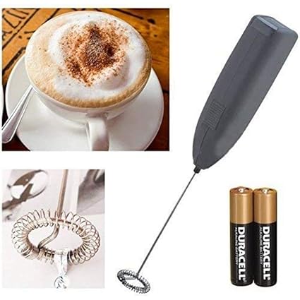 Electric Handheld Milk Wand Mixer / Frother for Latte Coffee Hot Milk, Milk Frother for Coffee, Egg Beater, Hand Blender, 2 AA batteries Free