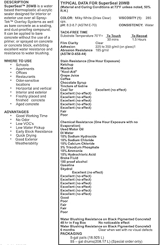 Miniatura 6 de CC Concrete Coatings SuperSeal 20WB - Sellador acrílico a base de agua, secado rápido, seguro y fácil de usar, acabado satinado (1 galón)
