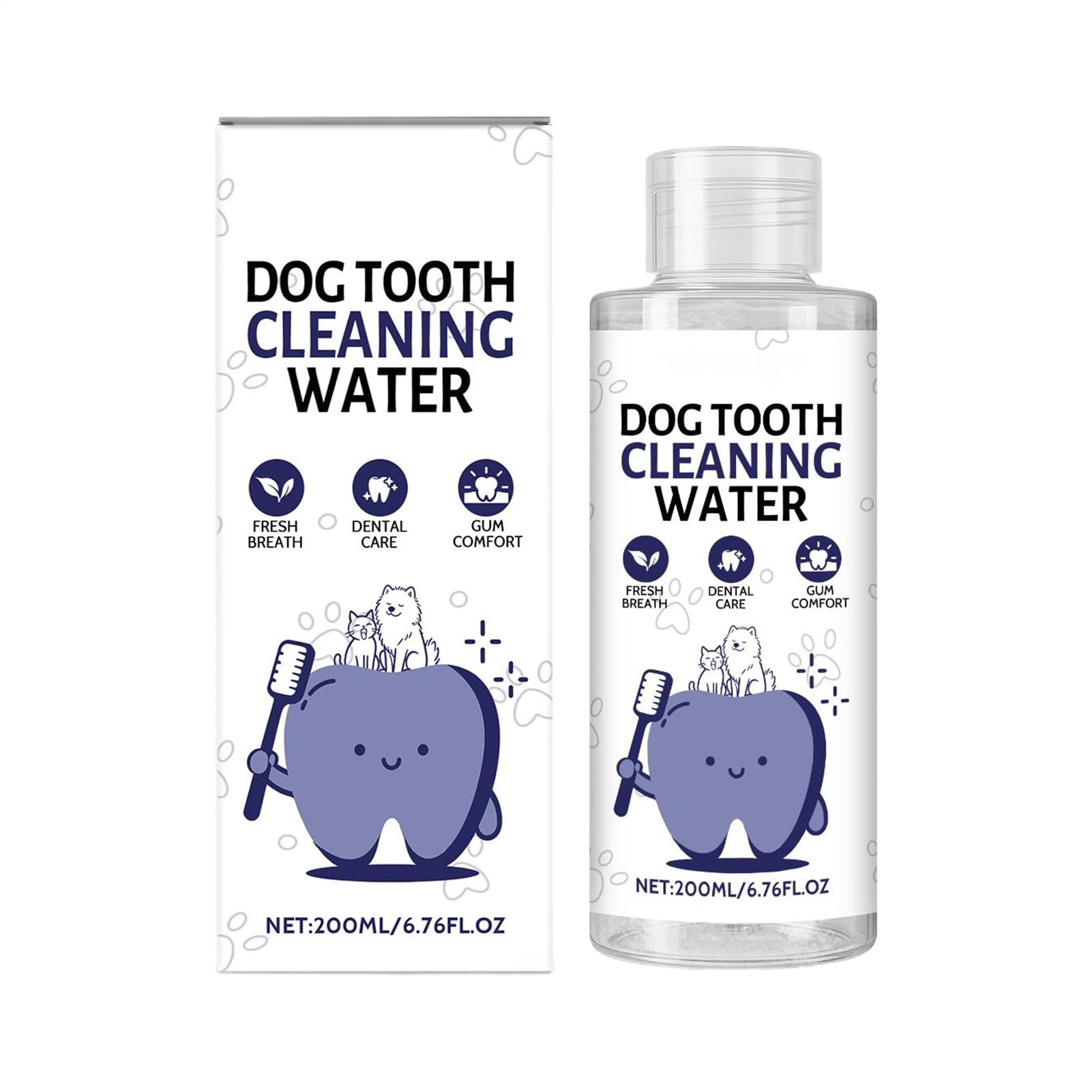 Dog Water Additive | 200ml No Brushing Soothing Gentle Liquid - Bad Breath Eliminator for Dog - for Sensitive Daily Home Routine Indoor Outdoor Pets Kittens