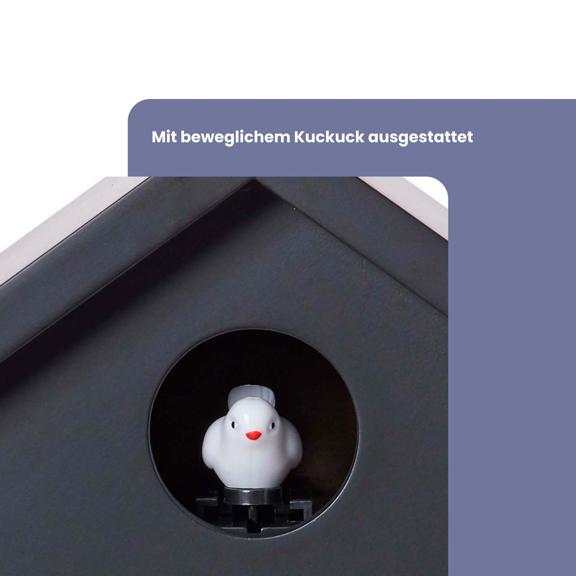 Kuckucksuhr SCHWARZWALDHAUS 25 x 28,5 x 12cm, Pendeluhr Wanduhr, Moderne Schwarzwalduhr, Pendeluhr mit Nachtruhefunktion, Vogelgezwitscher, Vogelstimme