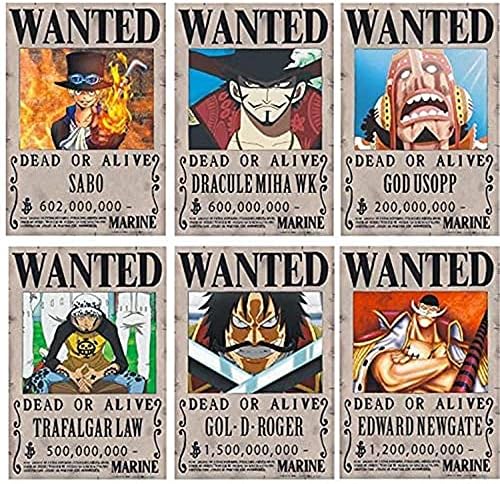 Amazon Com One Piece Wanted Posters New Edition 28 5cm 19 5cm Luffy 1 5 Billion Pack Of 24 Office Products