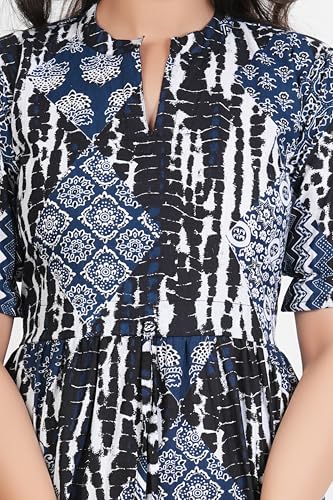 Image of Kuruti B Sheets Women's Cotton Floral Printed Regular Fit Anarkali Kurta for Women