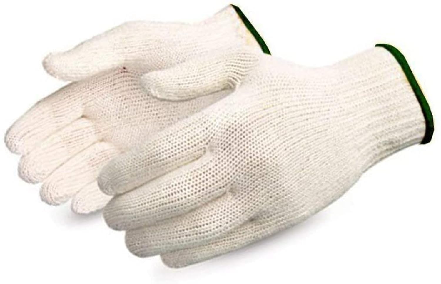 10 Pairs White Factory Industry Protect Knitted Cotton Work Gloves, One Size