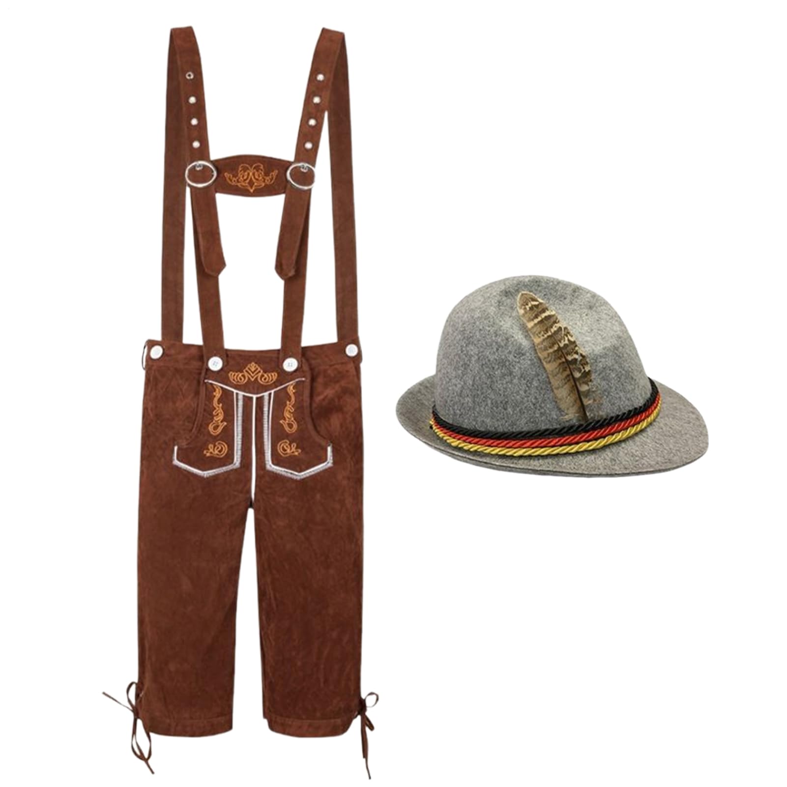 Generico Mens Oktoberfest Outfit - Abbigliamento maschile Oktoberfest, pantaloni tradizionali per padri Famiglia Reunion Festival della birra Eventi culturali tedeschi