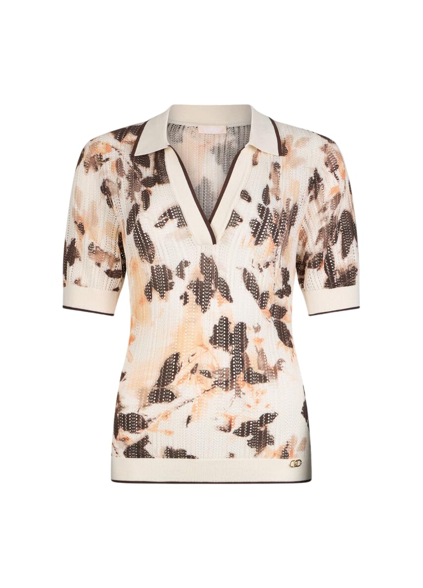 Liu Jo Women's Multicolor Polo Shirts, L, Stitch-Worked Polo Shirt