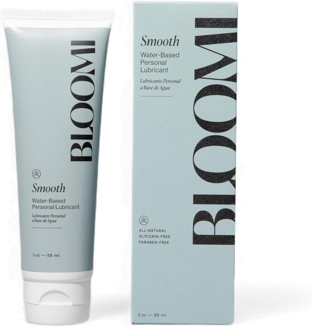 Bloomi Smooth Organic Water Based Lube - Hydrating Non Sticky, Fragrance Free Personal Lubricant for Women, Men and Couples - Natural Ingredients, FDA Cleared Lube 3oz/88ml (1)