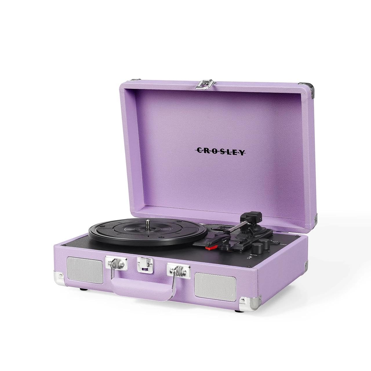 Crosley Cruiser Plus - Giradischi portatile Bluetooth, lettore vinile a 3 velocità, giradischi per la casa per dischi in vinile, altoparlanti stereo integrati e ricevitore Bluetooth, ingresso AUX