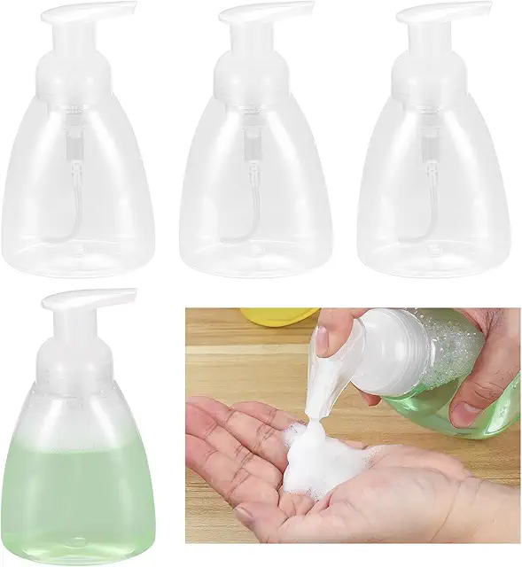4-Pack 350ml Refillable Foam Soap Dispenser | PET Plastic Bottles