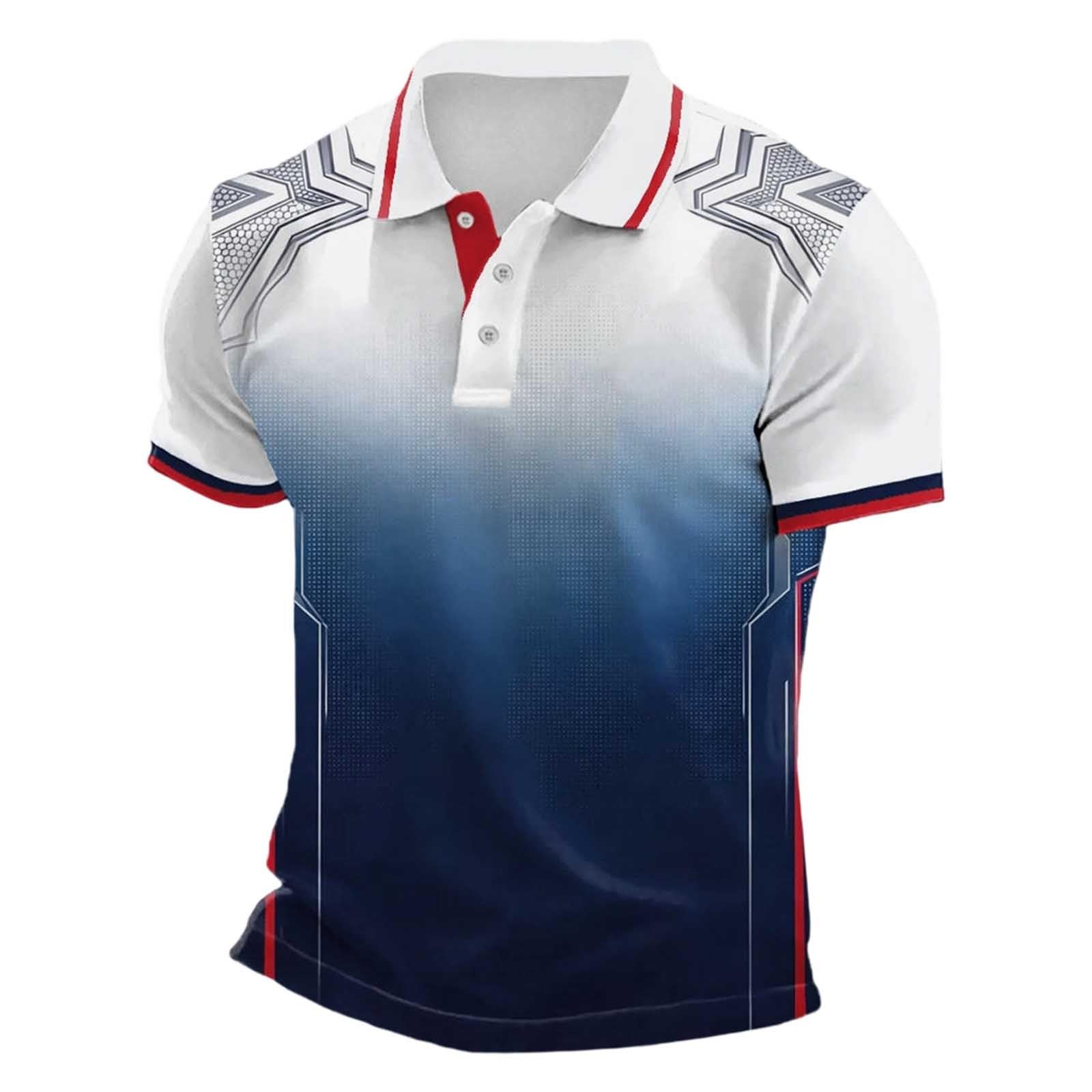 Mens England Polo Shirts Football 2026 Short Sleeve Collared Neck Great Britain Bunting Flags Print Union Jack T Shirt England Football Jersey Tops Breathable Fans Shirts (013-Blue, L)