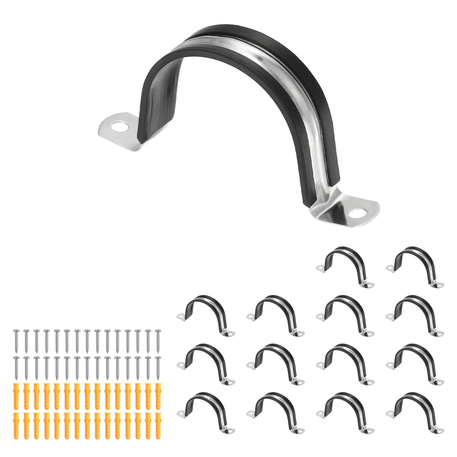 Collier de serrage 55 mm inox avec vis pour gestion de câble et tuyau eau climatisation