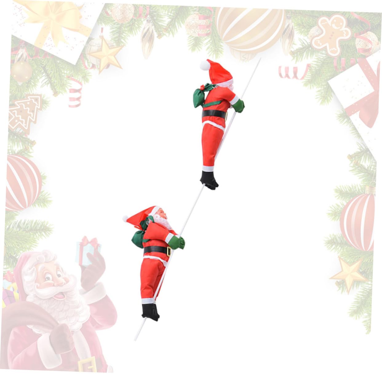 IMIKEYA 2 Stück 2 Weihnachtsanhänger Plüschpuppe Fenster hängende Weihnachtsmannpuppe Weihnachten weihnachtsbaumdeko weihnachtsbäume geschmückt Weihnachtsdekorationen Christbaumschmuck rot