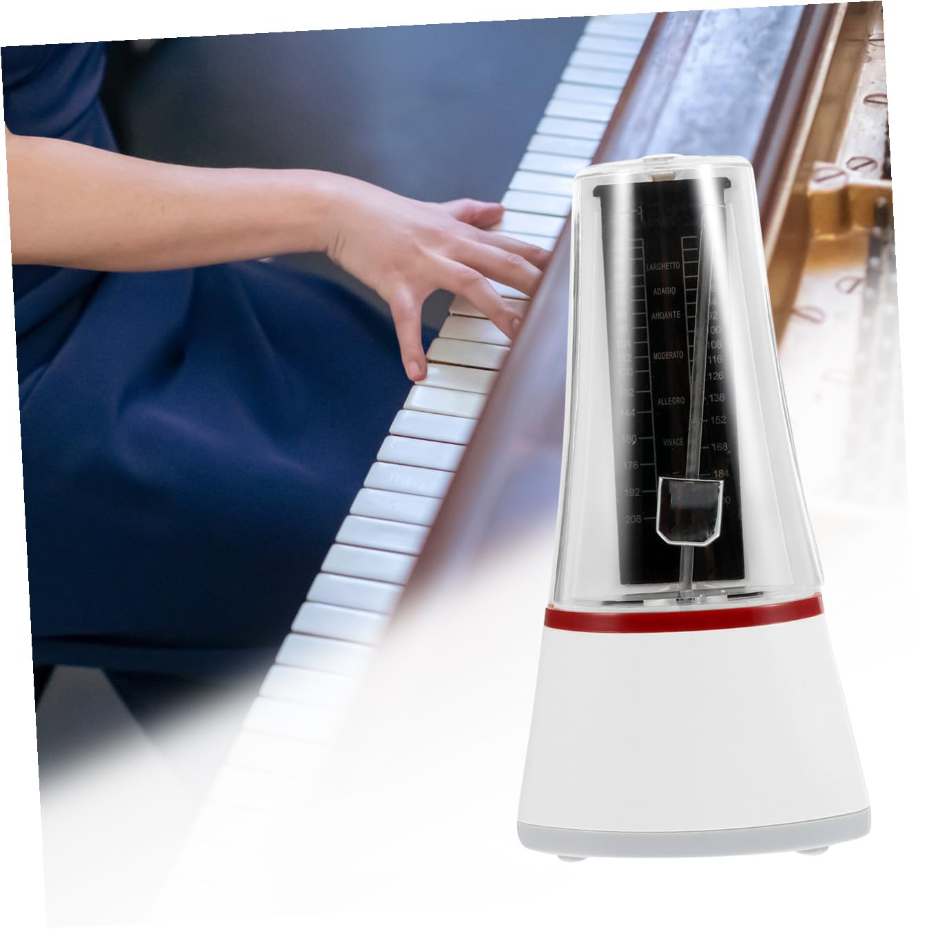 Weißes Mechanisches Metronom aus Abs und Metall für Gitarre und Erhu Präzises Übungsgerät zur Rhythmusentwicklung für Anfänger