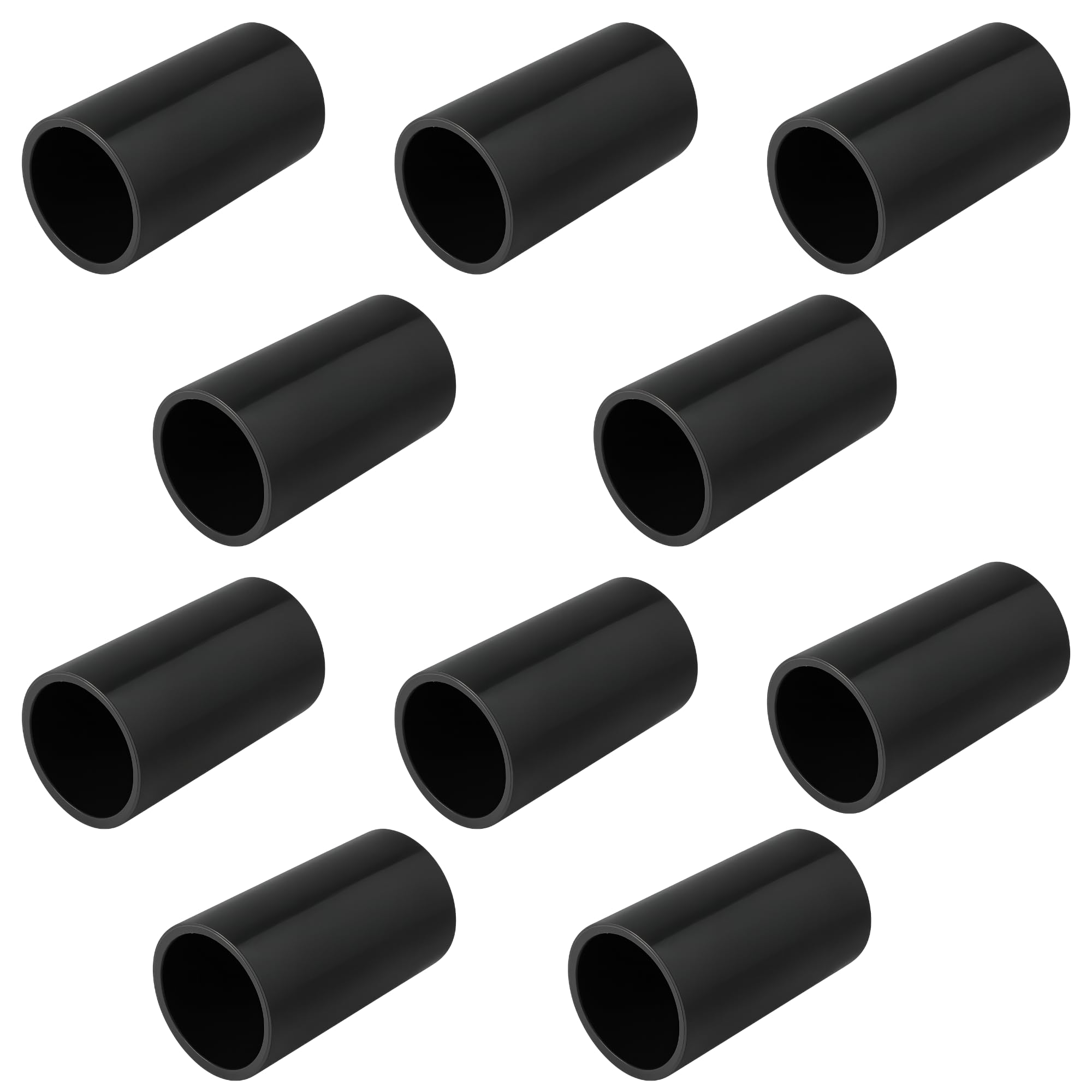 Black 20mm PVC Conduit Couplers – Straight Push-Fit Joiners with 20mm Inner Diameter for Electrical Conduit Pipes (Pack of 10)
