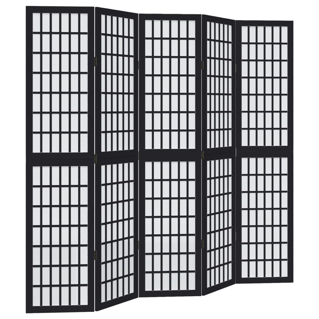 Vidaxl (40 X 180 Cm/ 5 Piece) Room Divider Panels Office Privacy Screen Solid Wood Paulownia