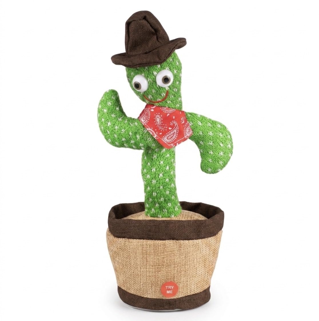 FAHAAM New||Dancing Cactus Plush Toy, Interactive Musical Toy for Babies and Toddlers, Dances left to right, Comes with 4 songs, Includes talk back feature, Lights up when playing||