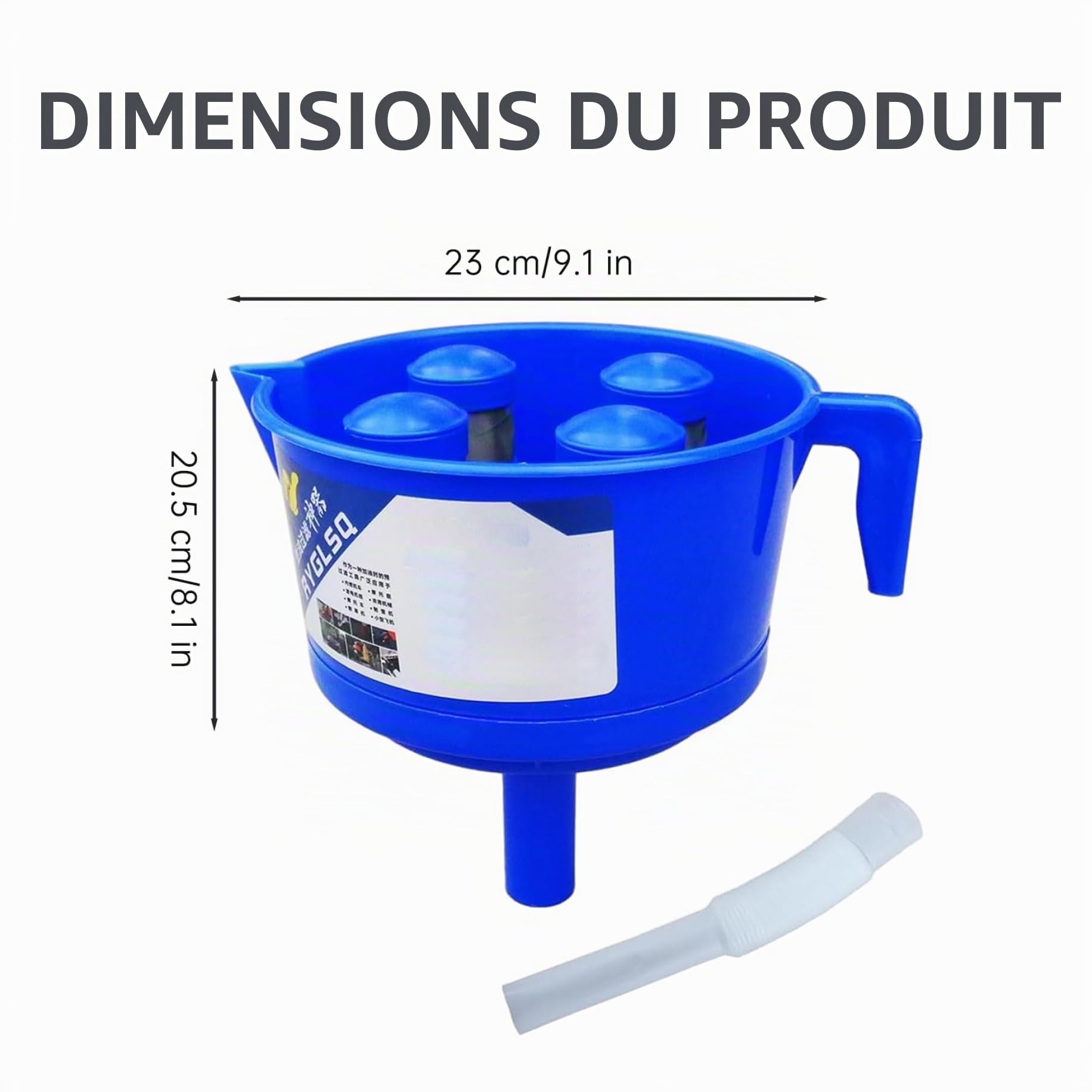 Entonnoir avec filtre, entonnoir filtrant |.Séparateur huile-eau avec 4 filtres pour essence et |.Filtration polyvalente pour carburants et liquides propres, carburant