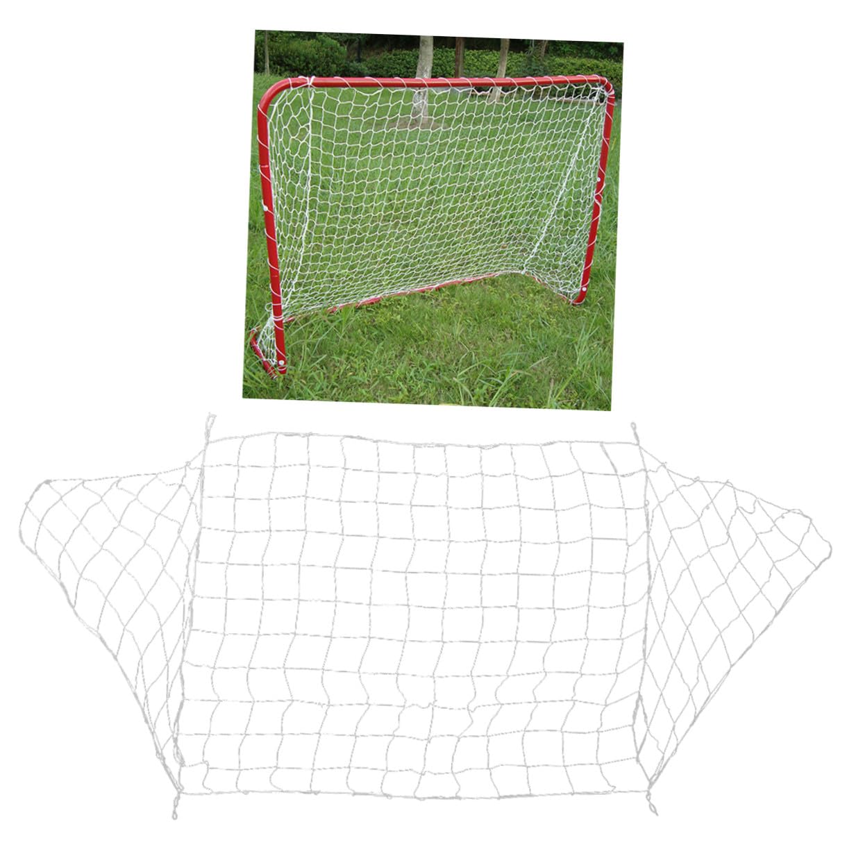 2 Pezzi Rete Porta Calcio in PE Resistente per Persone Rete da Calcio Outdoor per Allenamento e Partite Sportive Scuola