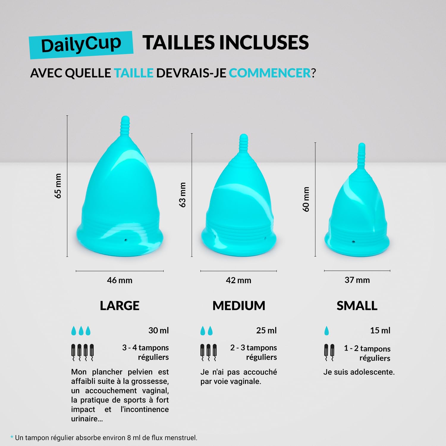 Coupe menstruelle DAILY CUP ALL-IN-ONE SET de BOLTEX MEDICAL. Conçue pour Confort Quotidien. Comprend un Stérilisateur, 3 Coupes DAILY CUP : Tailles S, M, L et une Pochette