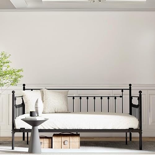 Miniatura 13 de Golden Gate Beds - Estructura de cama de plataforma de metal estilo victoriano con cabecera y pie de cama de hierro forjado antiguo, base de colchón