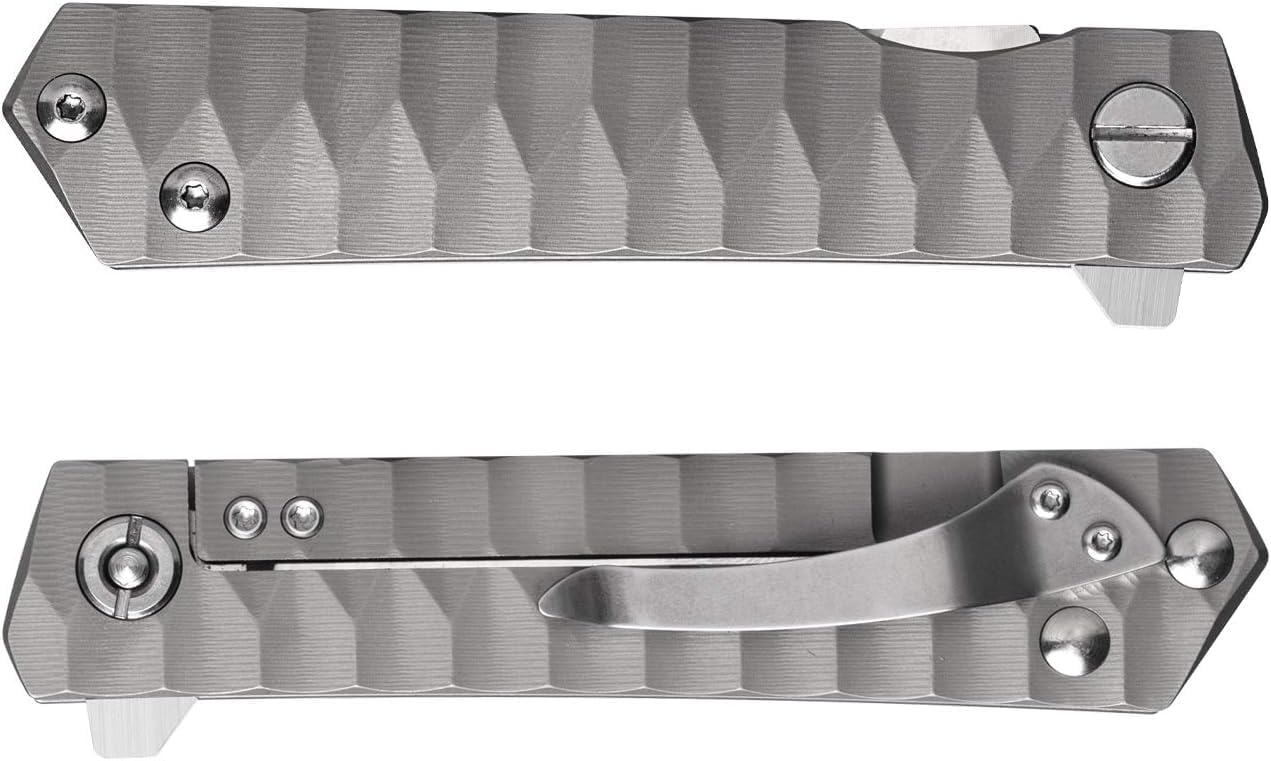 BGT 3.4 Inches Tanto Tactical Folding Knife TC4 Titanium Handle
