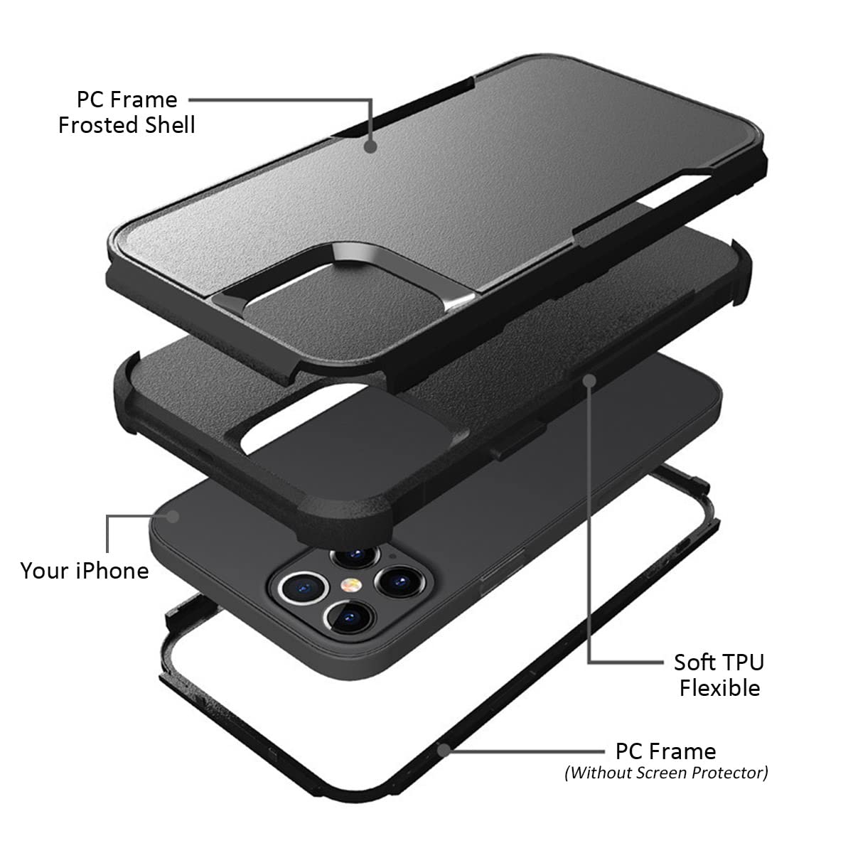 ONETOP - Funda Compatible Con IPhone 15 Pro Max Con Soporte Para Tarjetas, Funda De Piel Sintética Con Ranuras Para Tarjetas, Doble Cierre Magnético Y Funda Duradera A Prueba De Golpes