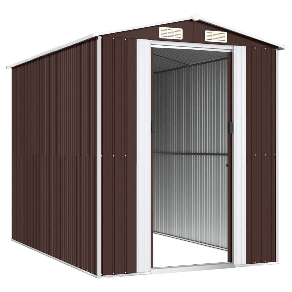 Générique Abri de Jardin Marron foncé 192x274x223 cm Acier galvanisé,Maison & Jardin,Pelouses & Jardins,Vie en extérieur,Structures extérieures,Cabanes & abris de Jardin,3147461