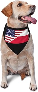 American Flag and Polish Flag Triangle Dog Bandana Scarf Accessories for Pet Bibs
