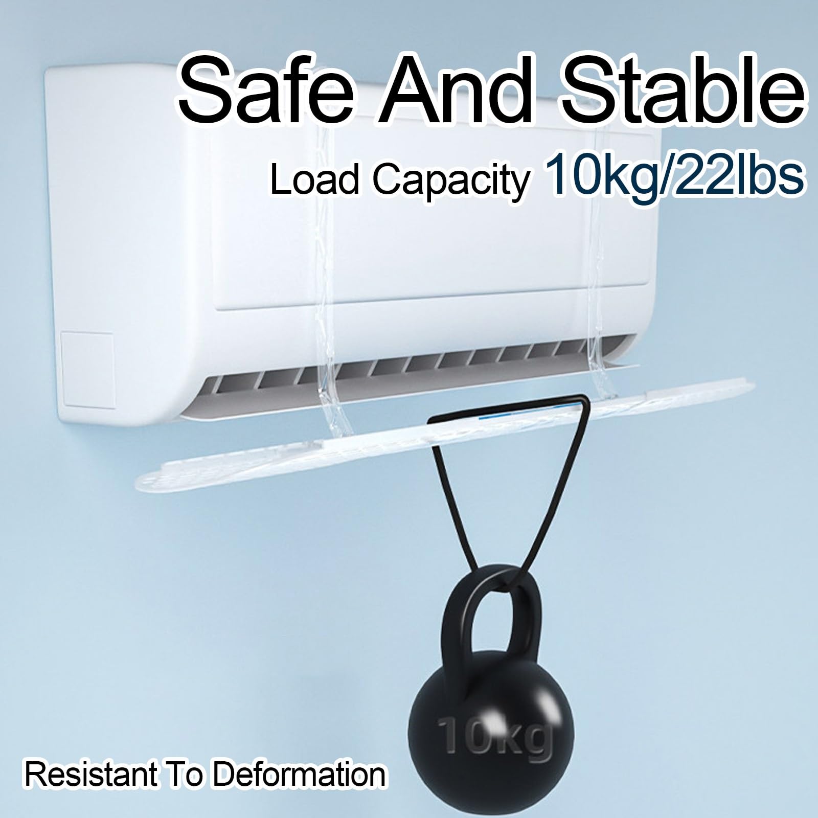 Deflettore Climatizzatore con 3 Ventole, Barriera Condizionatore Regolabile 55-88cm, Rotazione a 180°, Anti Getto Diretto(Clear)