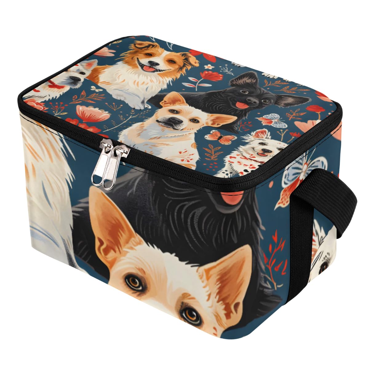 GzLeyigou Lunch Bags for Women Men 9 Cans,Dogs Husky Hot & Cold Food Delivery Bag Insulated Grocery Bag Insulated Lunch Box Valentine's Day Cooler Bag for Office Work Picnic Beach