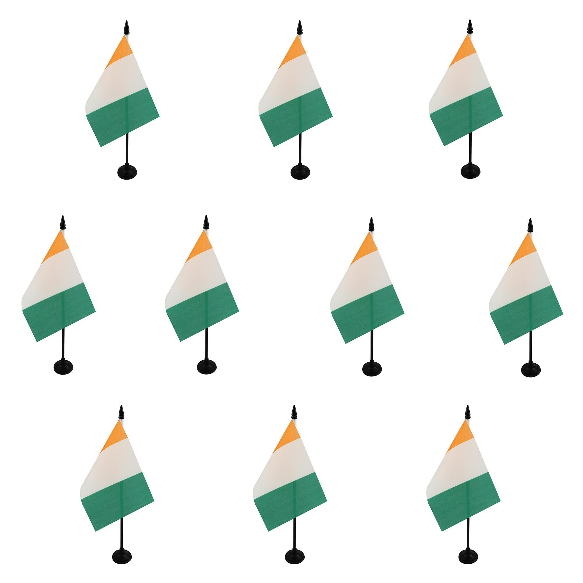 AZ FLAG Pack of 10 Ivory Coast Table Flags 4x6 in Plastic Base