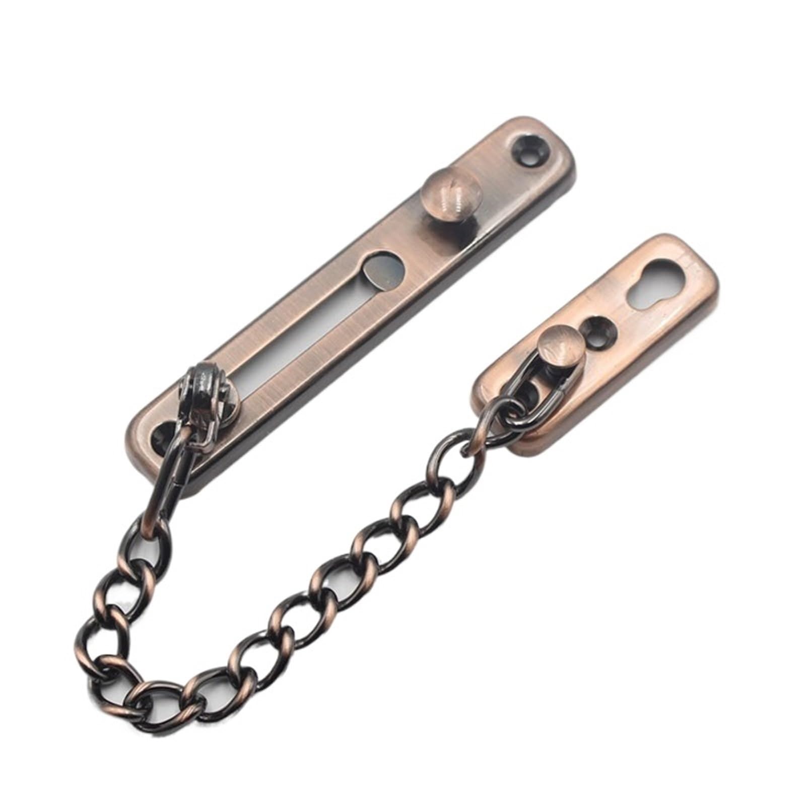 Solid Security Door Sliding Chain Lock Safety Punch Free Latch Buckle for Bedroom,Hotel,Homestay for Door(Red)