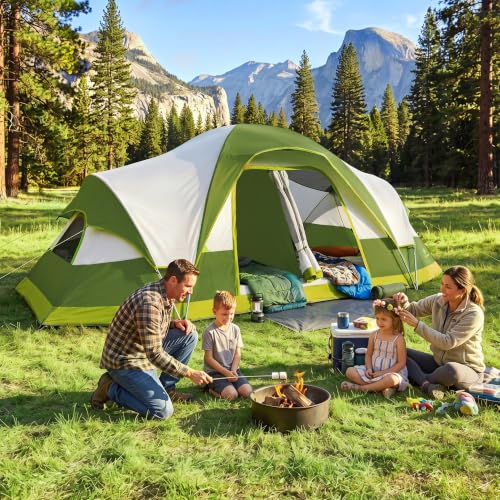 ALPHA CAMP Carpa para Camping Familiar de 10 Personas, Impermeable con Cubierta de Lluvia y Resistente al Viento, 3 Ventanas Grandes de Malla, 2 Habitaciones, Portátil con Bolsa de Transporte miniatura 4
