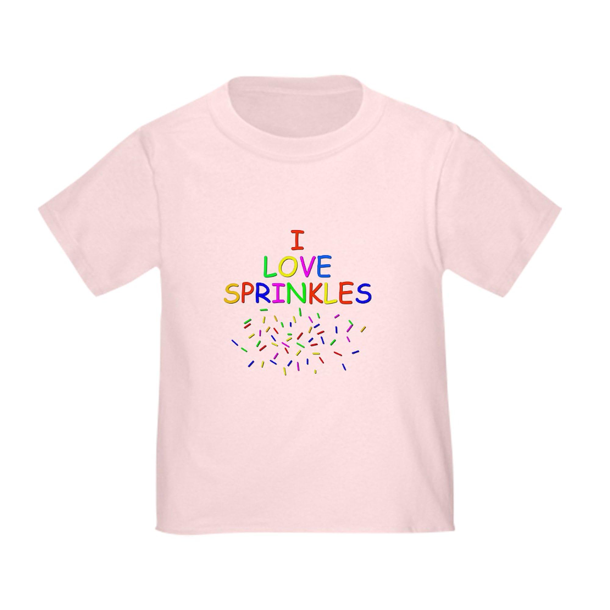CafePress I Love Sprinkles Toddler T Shirt Toddler Graphic Tee, 100% Cotton Pink