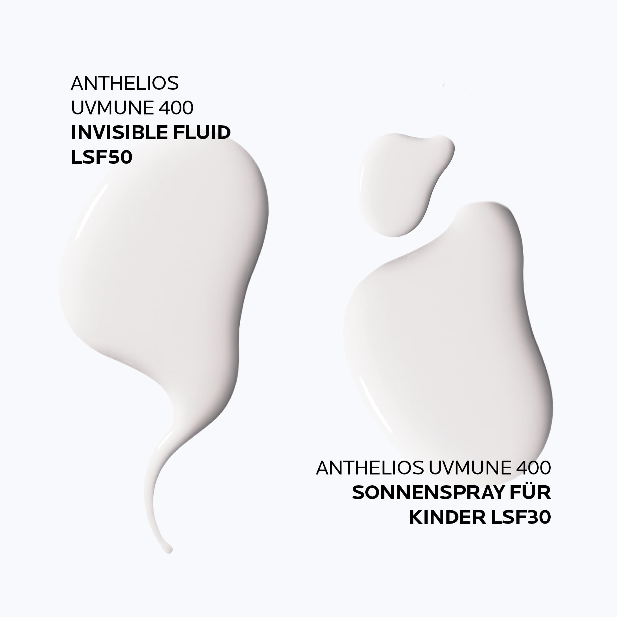 La Roche-Posay Anthelios Set mit Sonnenspray für Kinder und UVMune 400 Invisible Fluid, Für empfindliche und zu Neurodermitis neigende Haut, UVA-/UVB-Schutz, mit LSF50+, Mexoryl 400, 200 ml + 50 ml