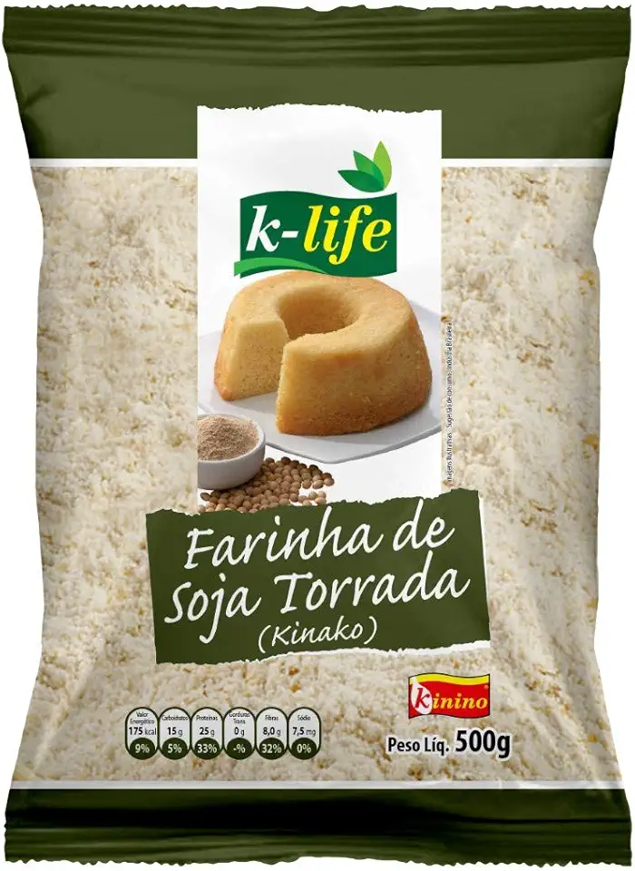 Farinha de soja torrada Kinino para receitas mais ricas e saborosas