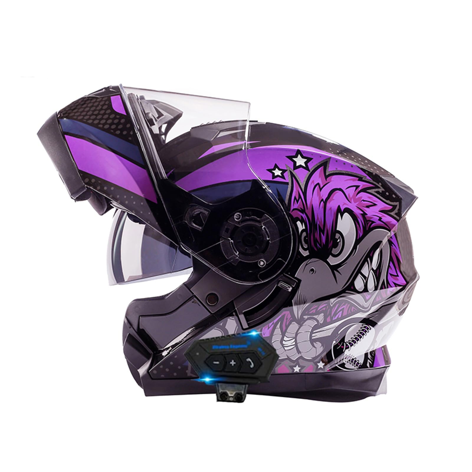 Zhtbate Men's A Bluetooth Modular Motorcycle Helmet Full Face Double Visor Helmet Ece Pproved Built-In Dual Speaker For Dult Nd Wo