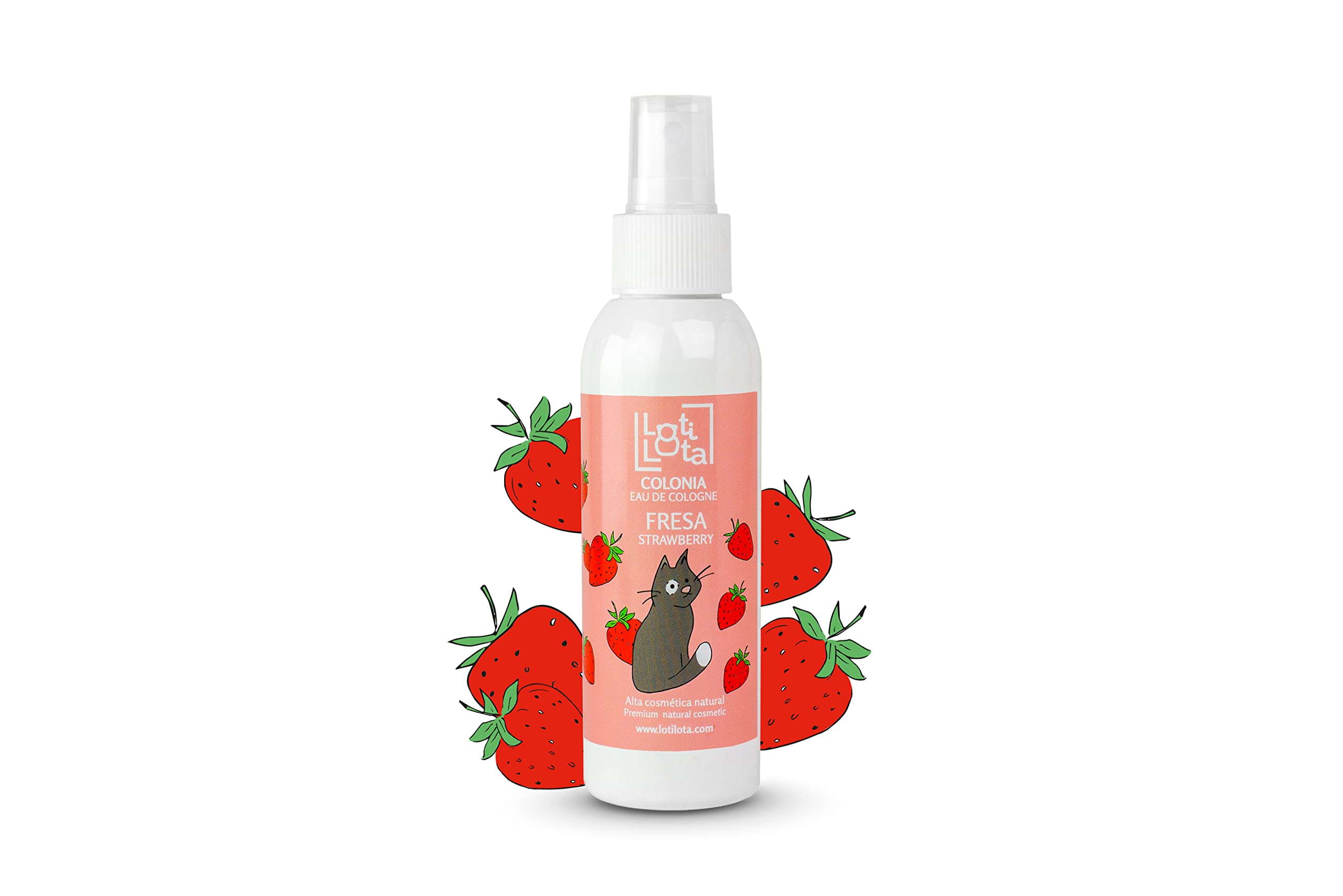 LOTI LOTA Colonia para Gatos "FRESA" especial todas las razas y tamaños - Vegano - 125 ml