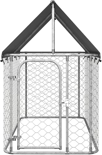 Miniatura 2 de Loibinfen Perreras para perros al aire libre con techo, jaula grande resistente para perros, casa para perros extra ancha con cubierta resistente al