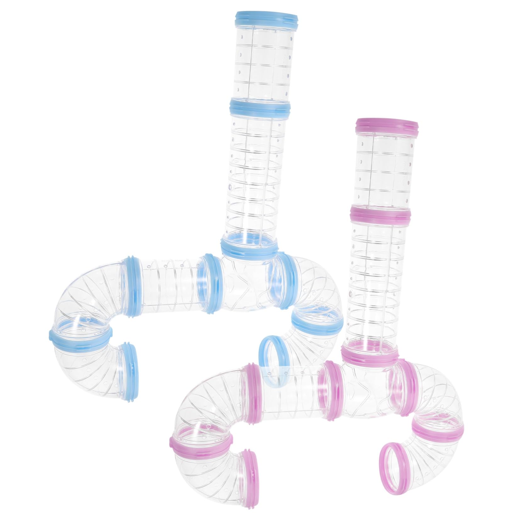 Mikikit 2sätze Hamster Röhrensystem DIY Tunnel Spielset Sicher Belastbar Einfache Montage Vielseitig Kombinierbar Für Hamsterkäfig Zubehör Und Blau Robust Und Praktisch