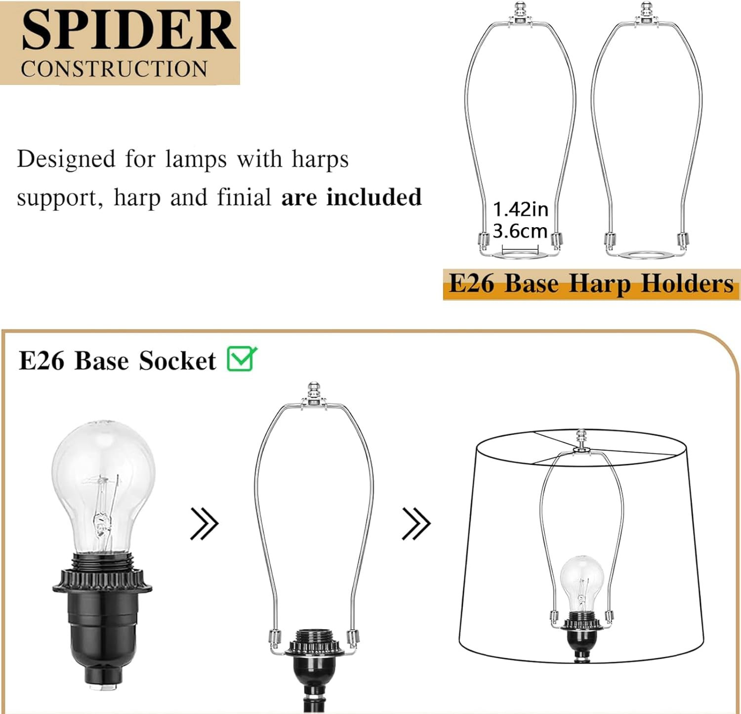 drum lamp shades Set of 2 for table lamps – 11.6" Top x 12.6" Bottom x 9.8" High, Qvtekn Medium Beige Lampshades for floor lamps (Spider Fitter), Natural Linen Handcrafted with Easy Assembly