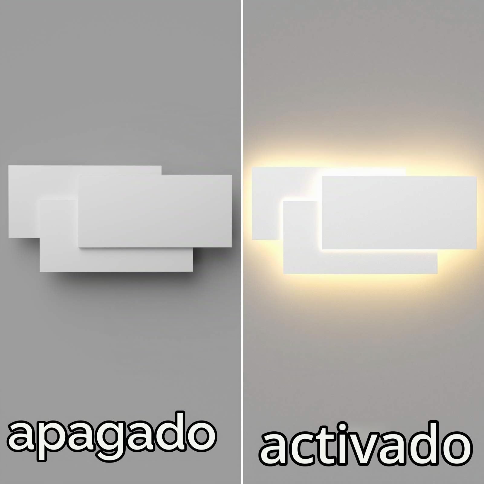 Klighten 36W Lámpara de pared Interior Moderna Apliques de Pared Blanco Cálido 3000K perfecto para Salon Dormitorio Sala Pasillo Escalera (Blanco)